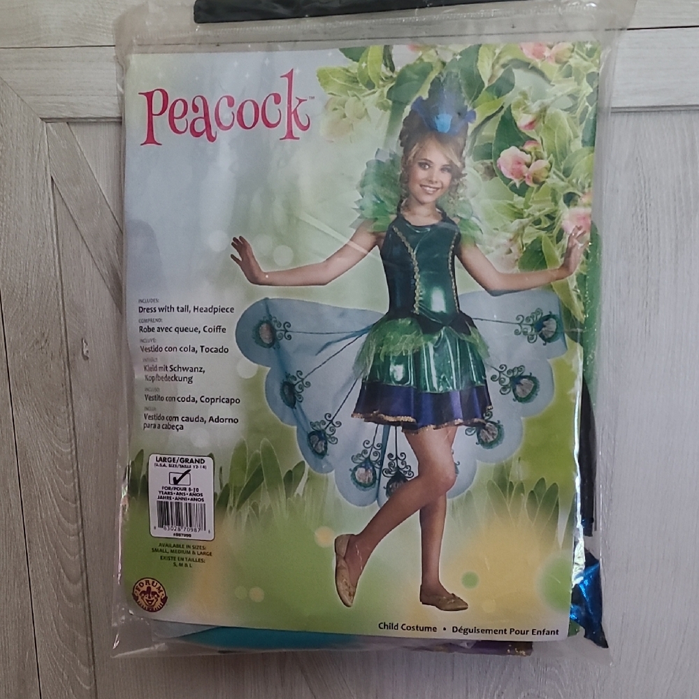 Enchanting Peacock Costume for Kids - Green and Blue